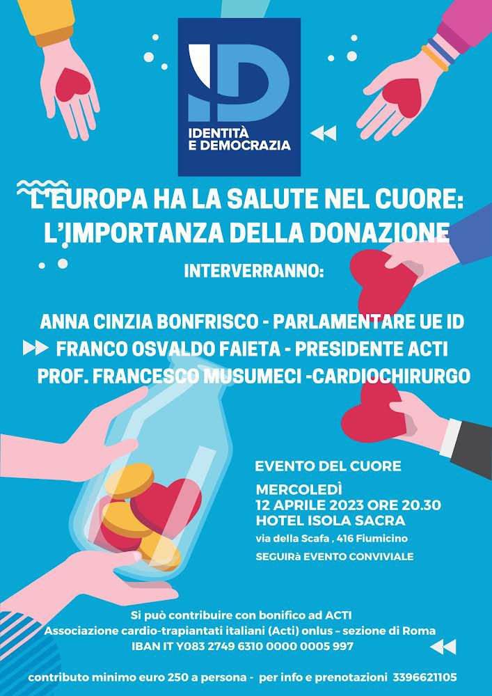 L’ EUROPA A LA SALUTE NEL CUORE, L’IMPORTANZA DELLA DONAZIONE | ACTI Roma